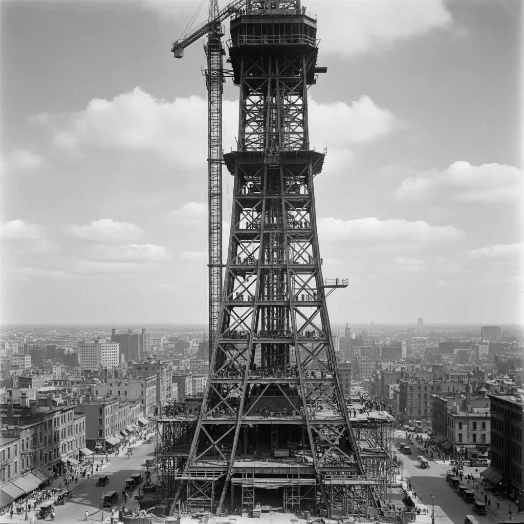 Vintage construction photo of TowerView